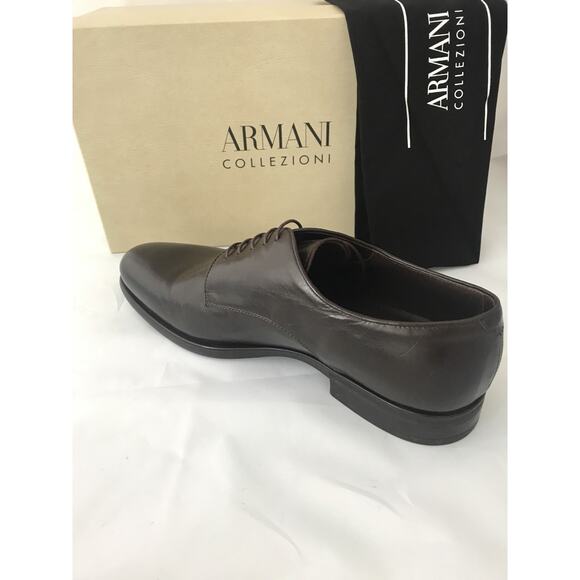 Armani Collezioni Leather Men’s Shoes Brown 12.5 US 45.5 Eu Italy NIB $795 main image 10